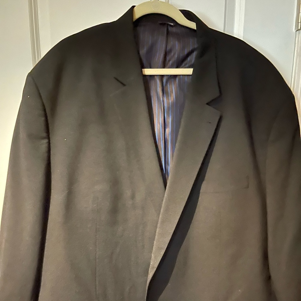 Black men’s big and tall two-piece suit.